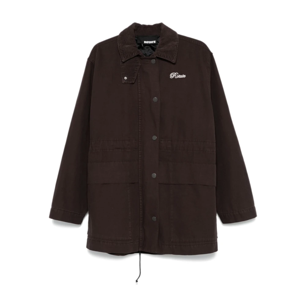 Rotate Birger Christensen Geweven jas voor stijlvolle rotatie Brown Dames