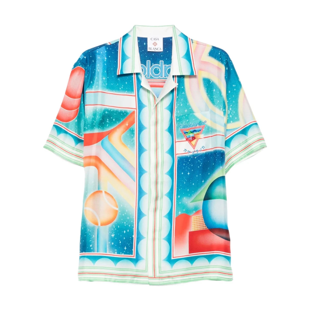 Casablanca Multicolor Stylish Shirt With Mpf25sh00301 Design - Male - Short Sleeve Shirts - M - Shirts