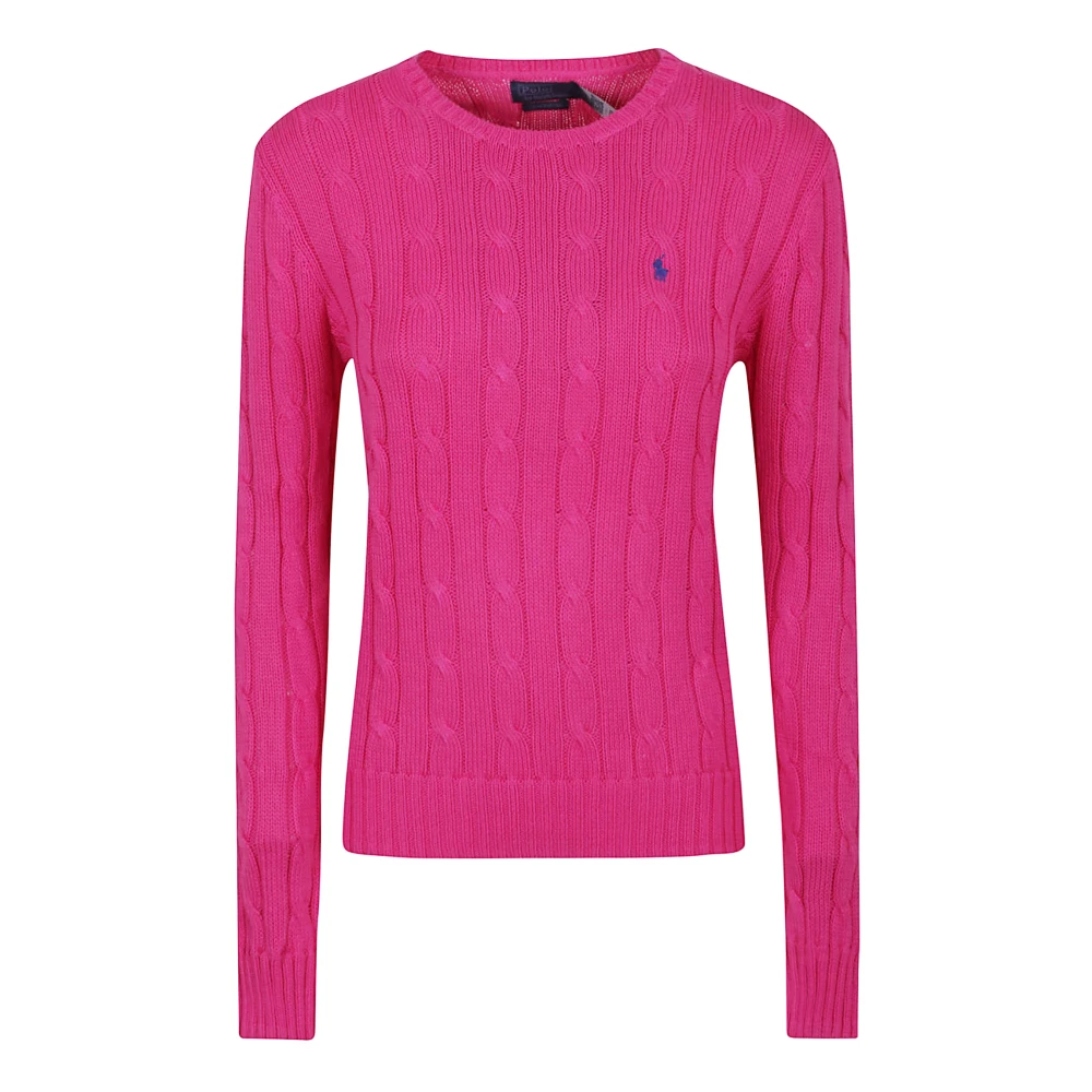 Polo Ralph Lauren Women's Pink Round-Neck Knitwear, M, Julianna Long Sleeve Pullover