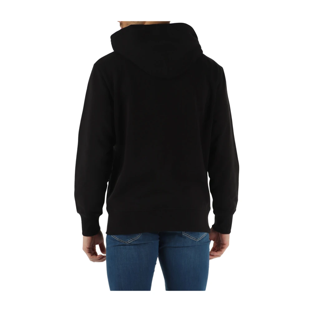 Calvin Klein Katoenen hoodie met logo print Black Heren