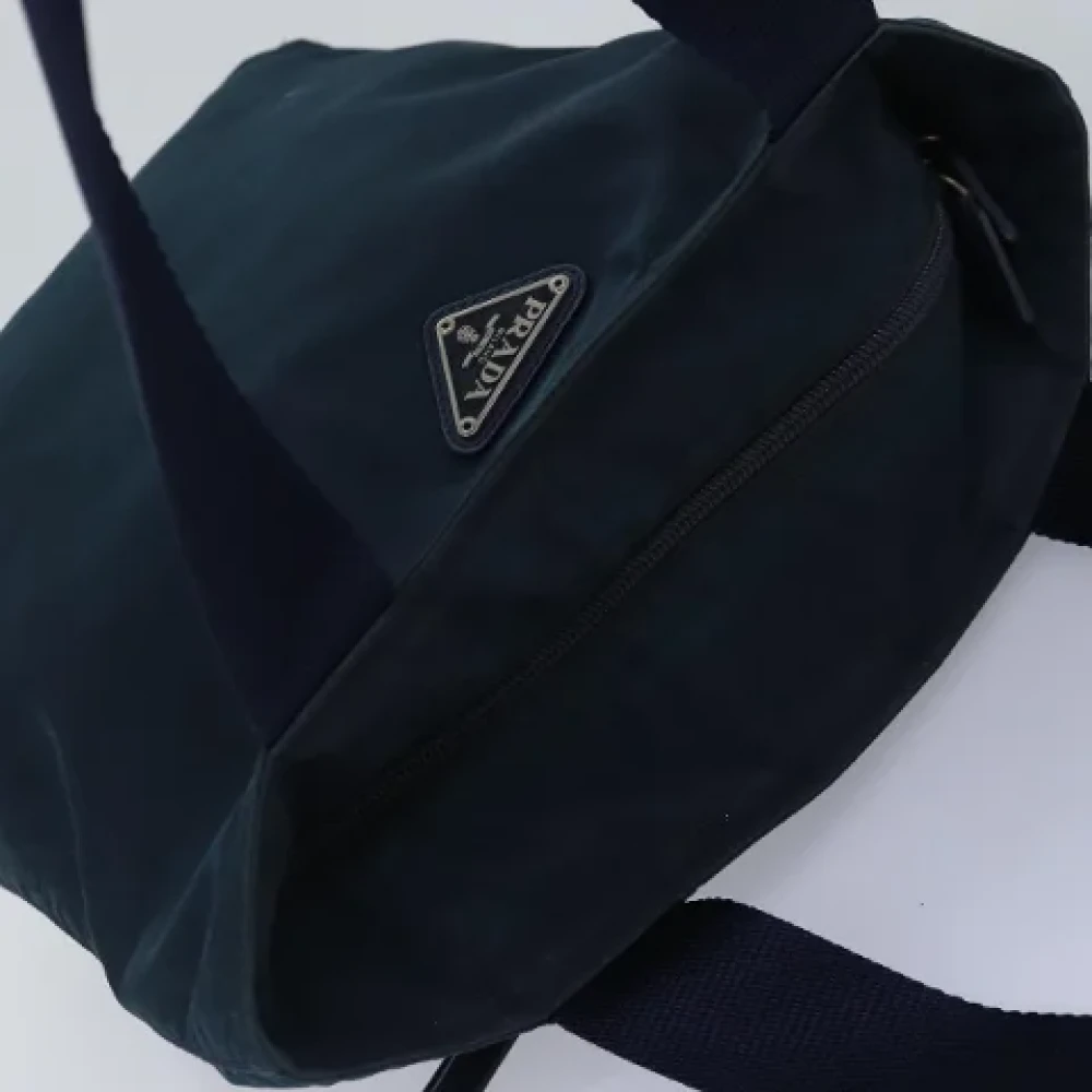 Prada Vintage Pre-owned Nylon handbags Blue Dames
