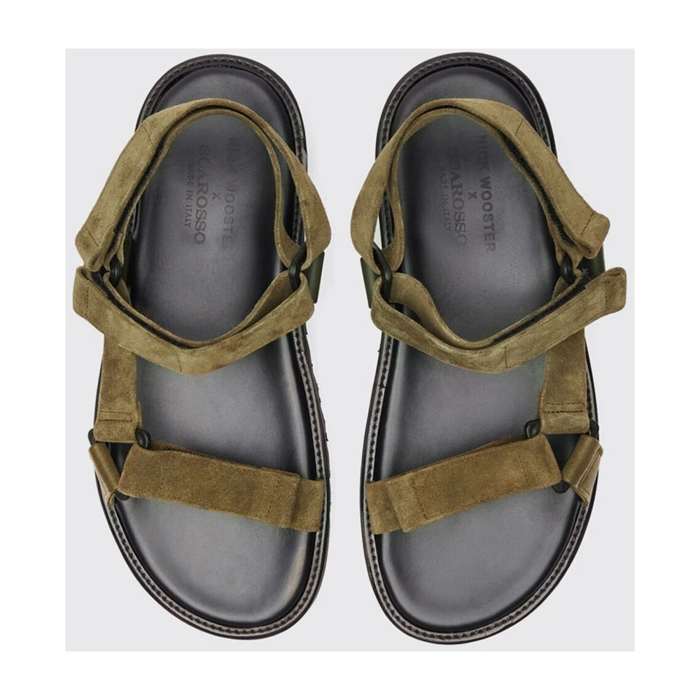 Scarosso Khaki Suède Leren Sandalen