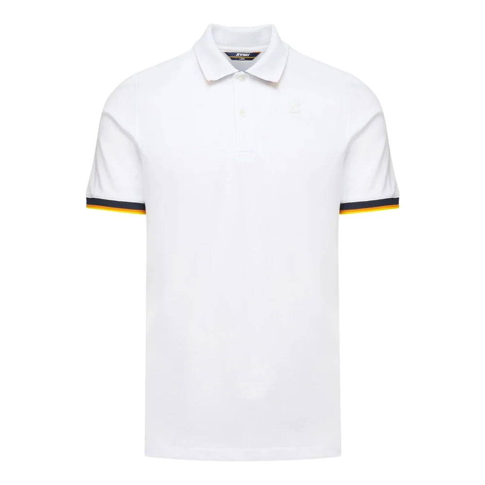 K-Way Men's White Polo Shirts, 2XL, Vincent Logo Silicone Polo