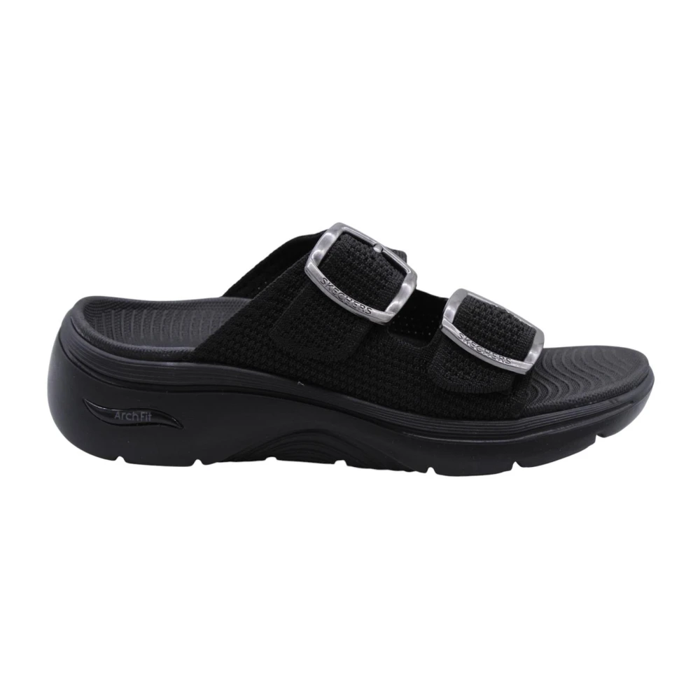 Skechers Women's Black Sliders,, Comfort Slipper For Everyday Wear Size 2 Uk