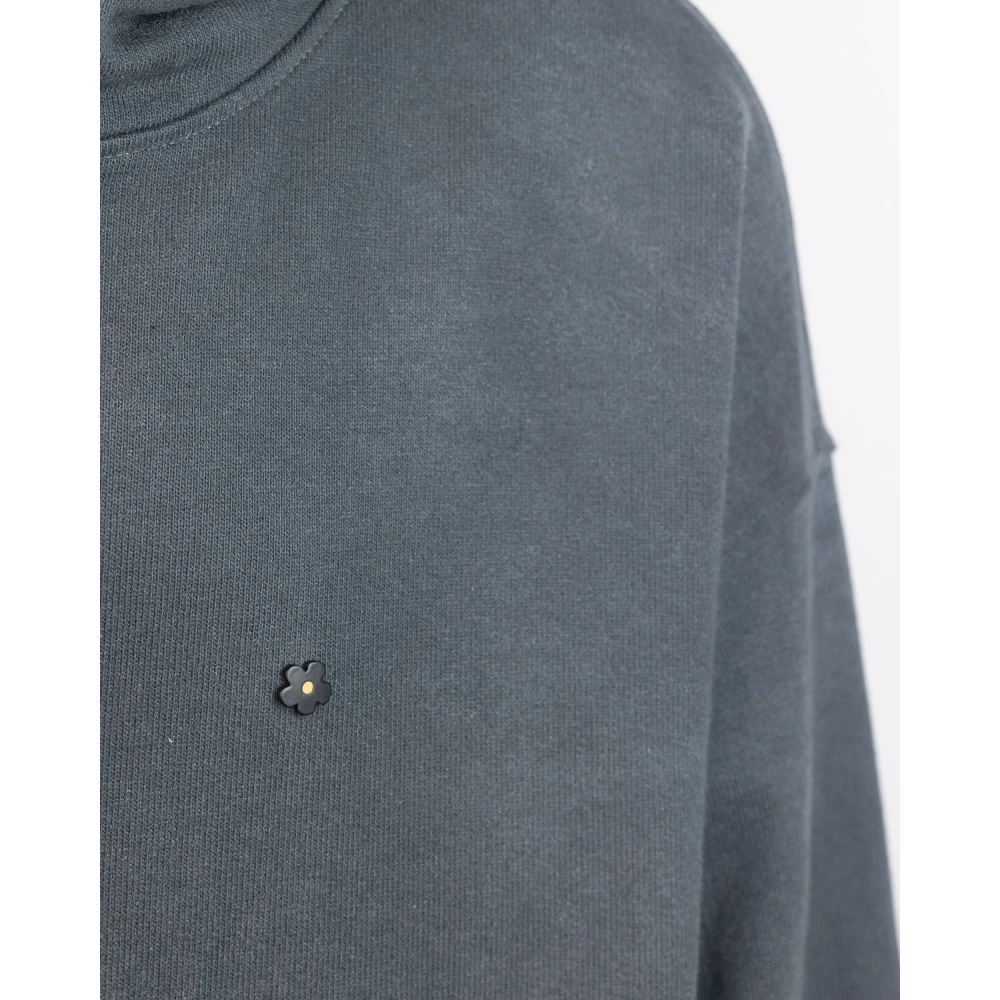A Paper Kid Grijze Oversized Hoodie met Pin Gray Heren