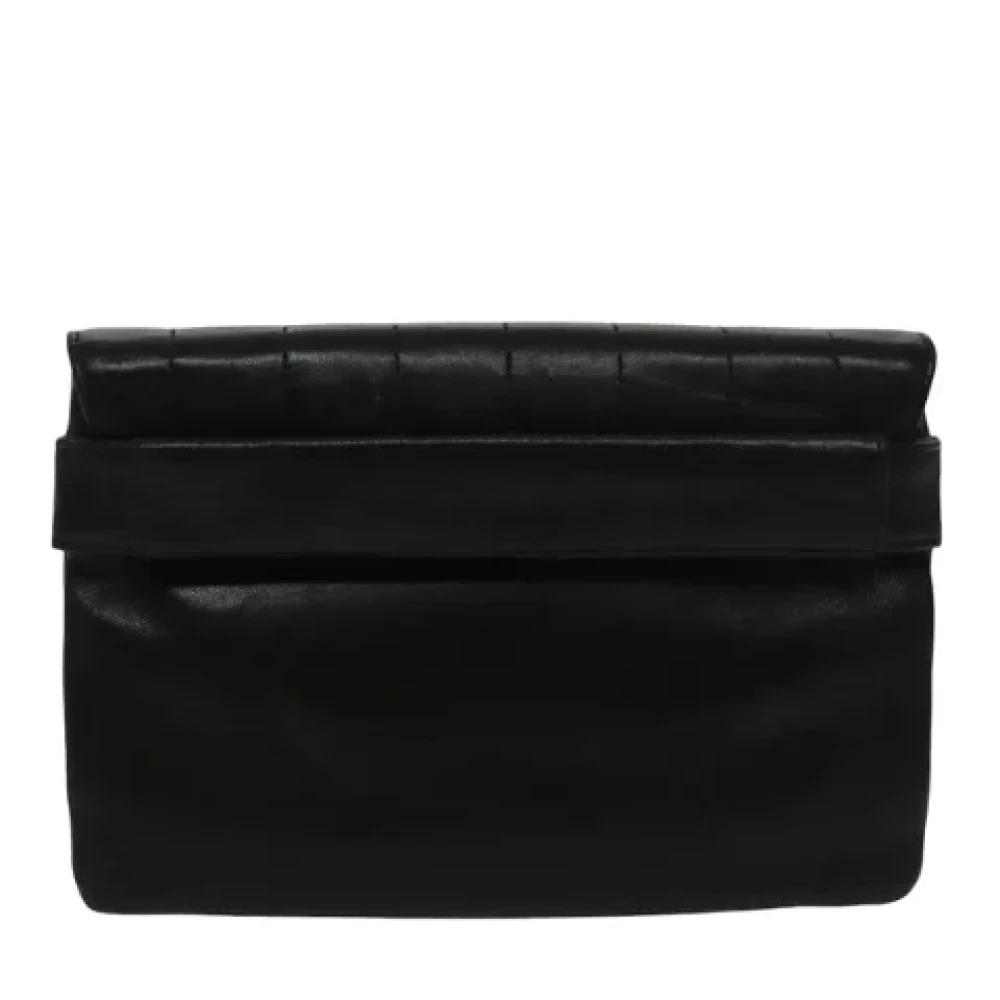 Chanel Vintage Pre-owned Leather clutches Black Dames