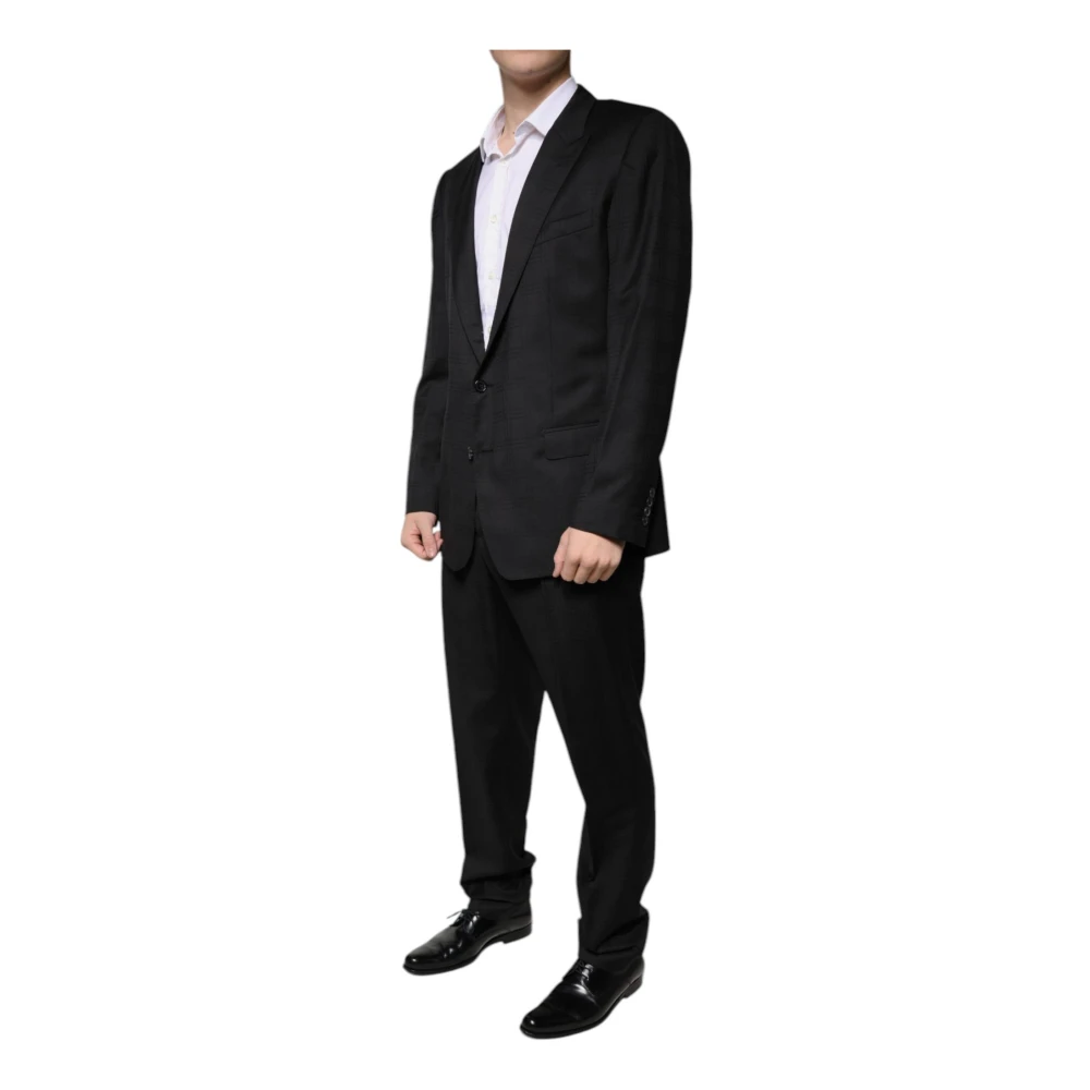 Dolce & Gabbana Zwart Wol Slim Fit Pak Black Heren