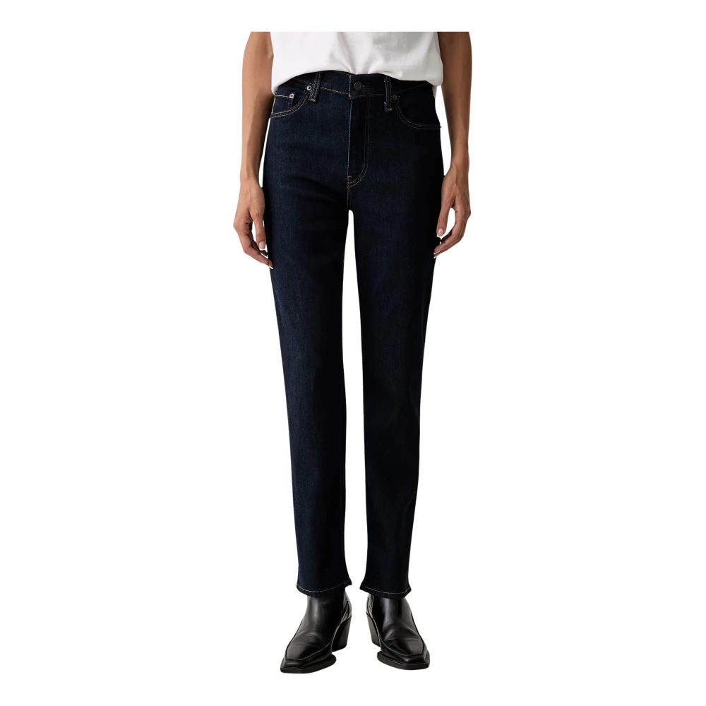 Levi's Damen Blu Slim-Fit-Jeans "722 High Rise Slim", Gr. 29, Länge 31, True Blau Rinse, Denim/Jeans, Obermaterial: 51% Baumwolle, 37% Lyocell, 7% Pol... - Bild 4