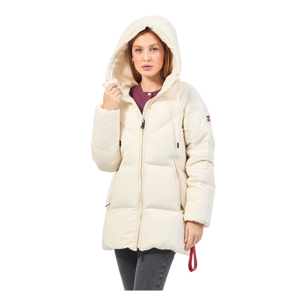 Afterlabel Witte Stretch Nylon Puffer Jas White Dames