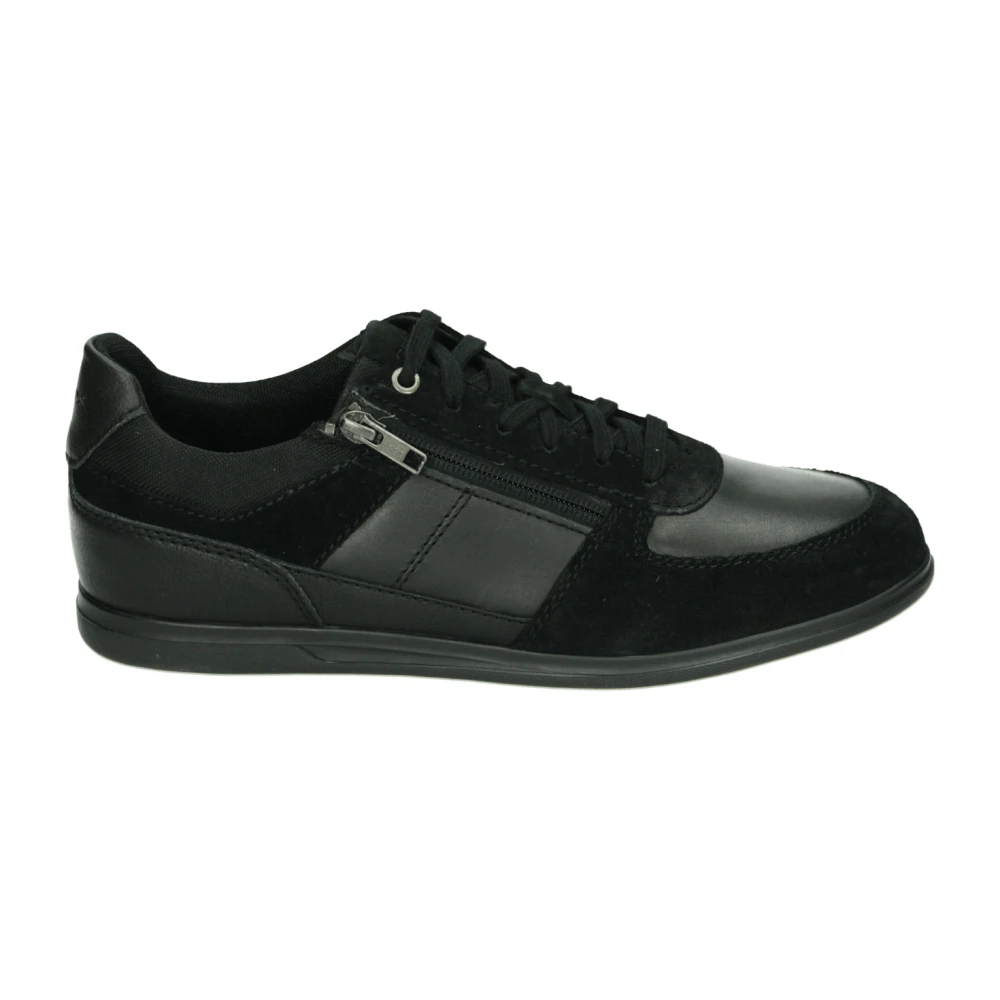 Geox Casual leren en suède herenschoenen Heren Schoenen Zwart