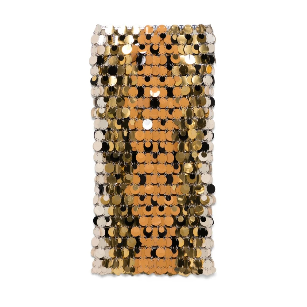 Paco Rabanne Pailletten Gelaagde Rok Yellow Dames