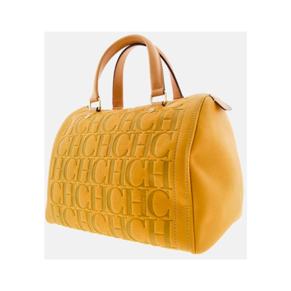 Carolina Herrera Andy 7 Tatuado Mimosa Leren Tas Yellow Dames
