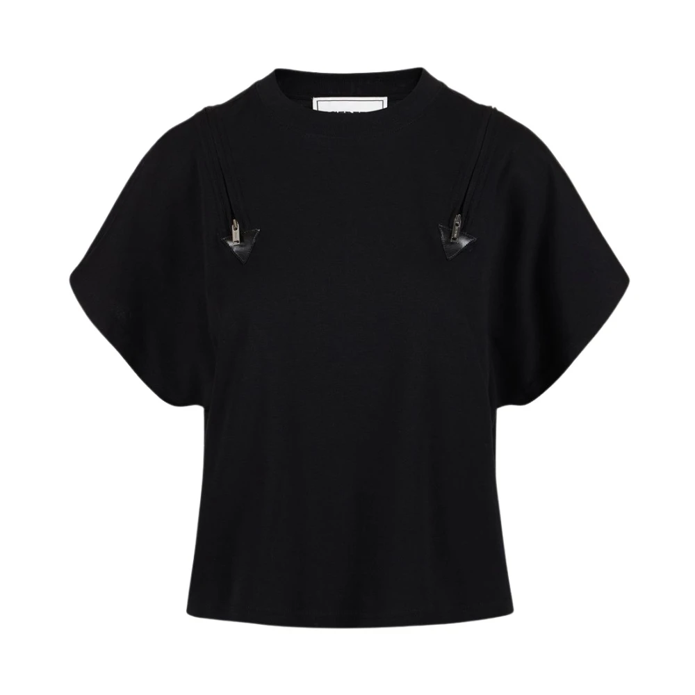 Iceberg Moderne T-shirt met ritsen Black Dames