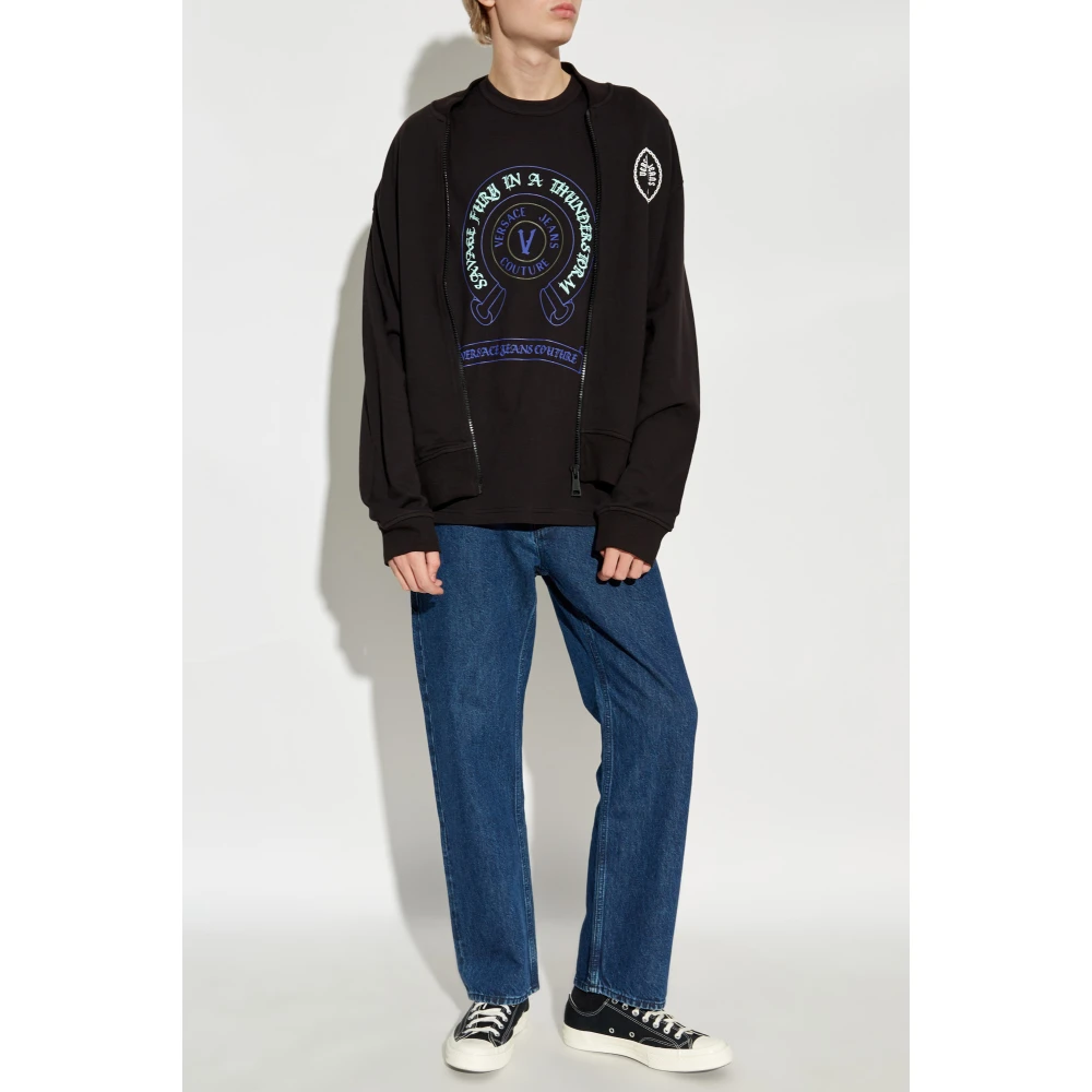 Versace Jeans Couture T-shirt met logo Black Heren