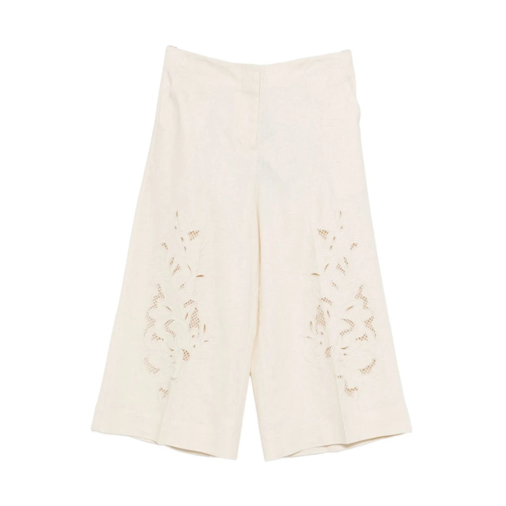 Twinset Women's Beige Cropped Trousers, Xs, Cropped Trousers