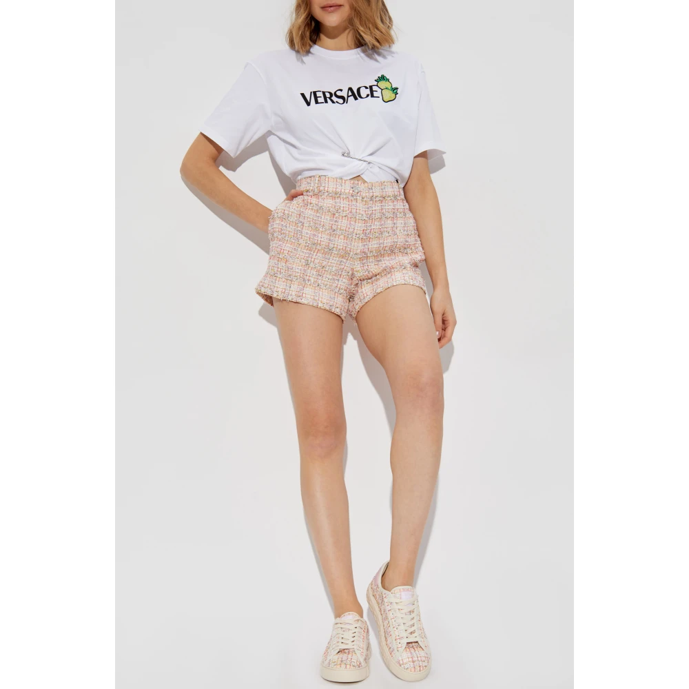 Versace Tweed shorts met lurex draad Multicolor Dames