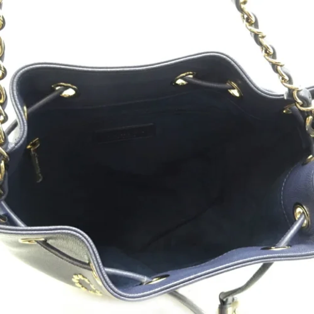 Chanel Vintage Pre-owned Leather chanel-bags Blue Dames