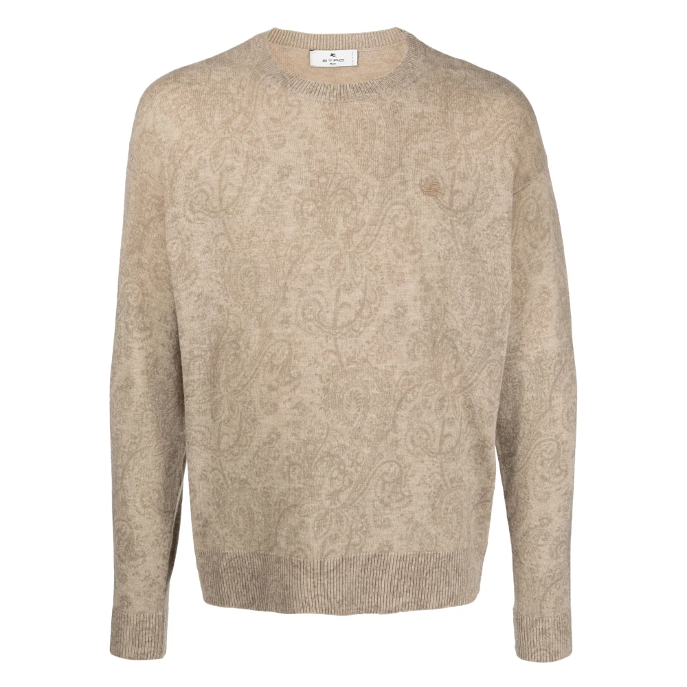 ETRO Elegant Beige Wol Trui Beige Heren