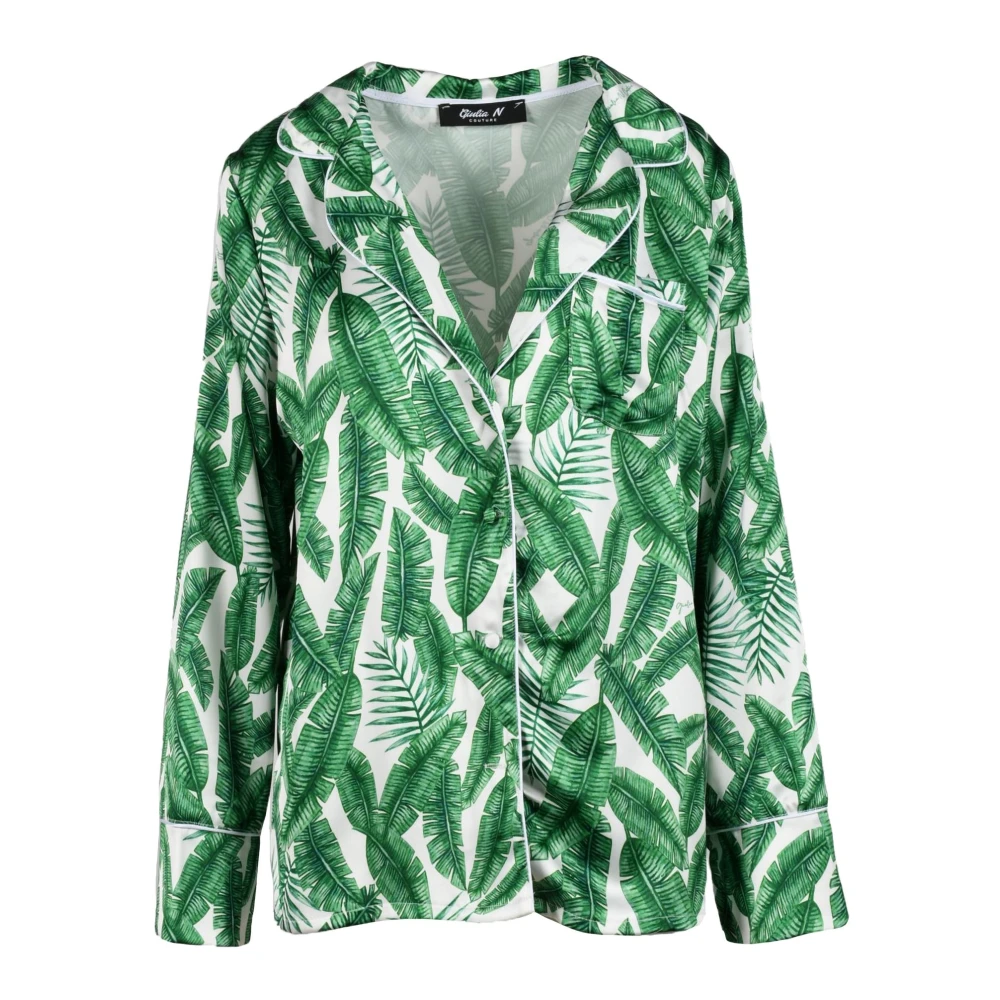 Giulia N Couture Stijlvolle Polyesterjas Green Dames