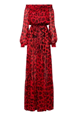 Lång Klänning Leopard