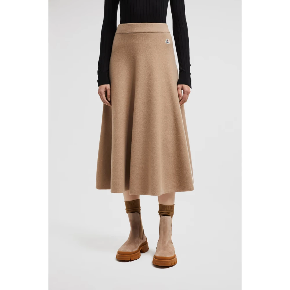 Moncler Midi A-lijn Rok Beige Dames