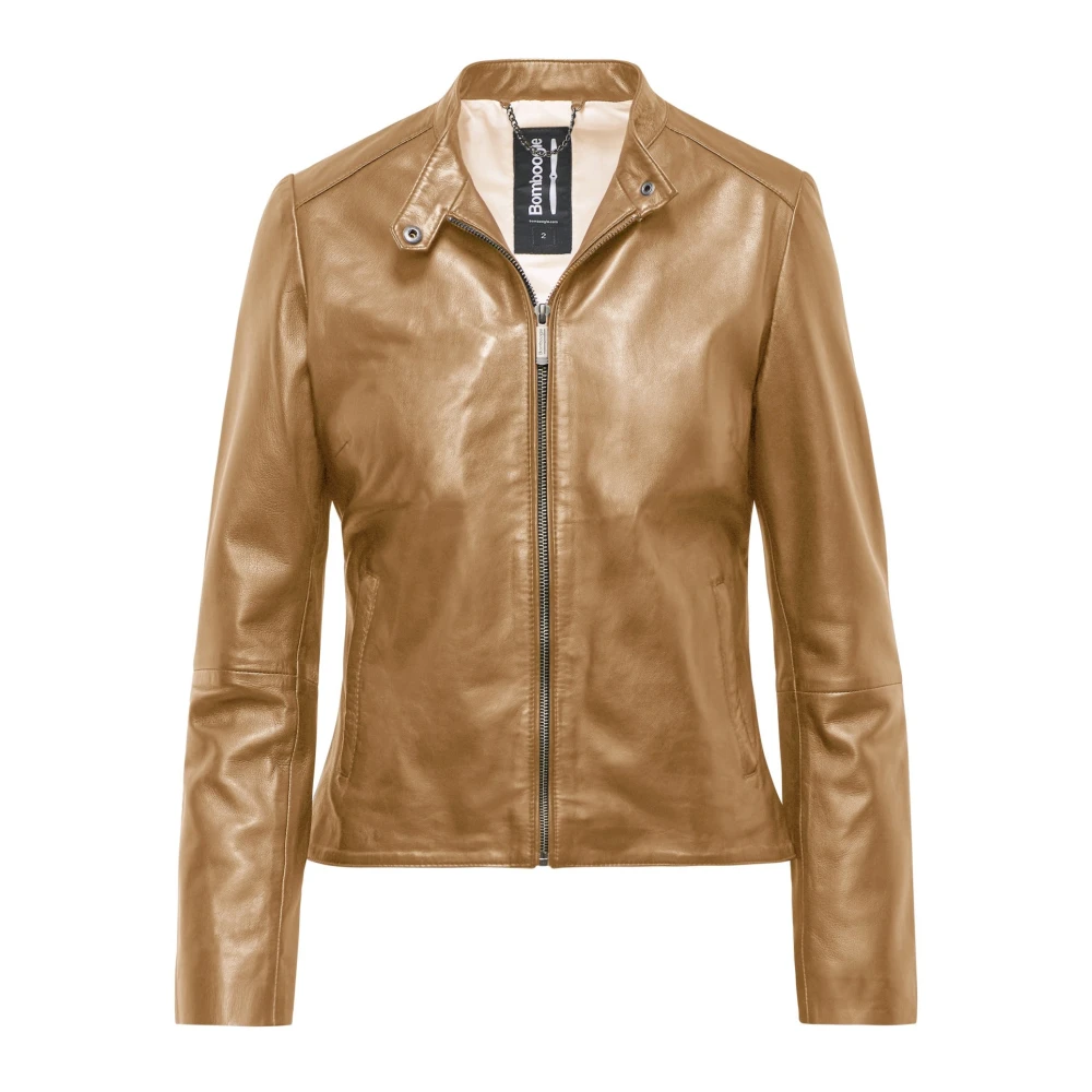 Bomboogie Kvinno Brun Jackor Dam, L, Läder, Leather Jackor