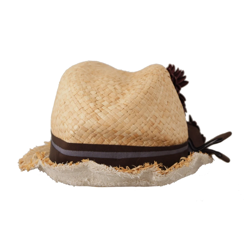 Dolce & Gabbana Women's Yellow Elegant Ribbon Floral Straw Hat