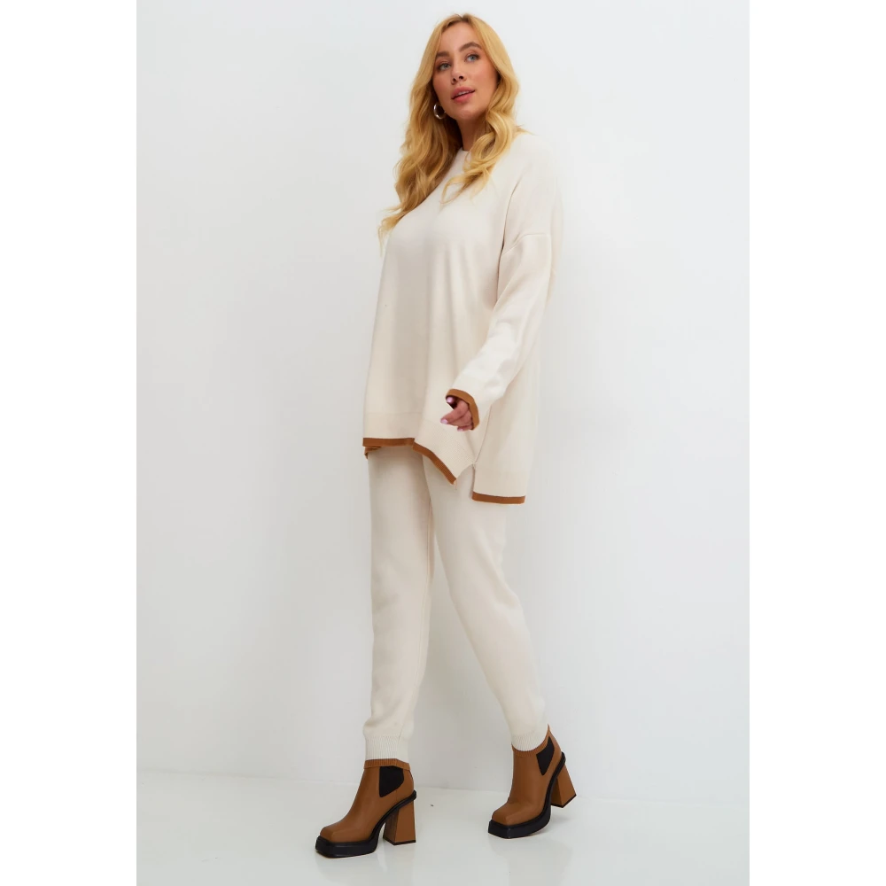 Cesare Gaspari Oversized Jogger set Beige Dames