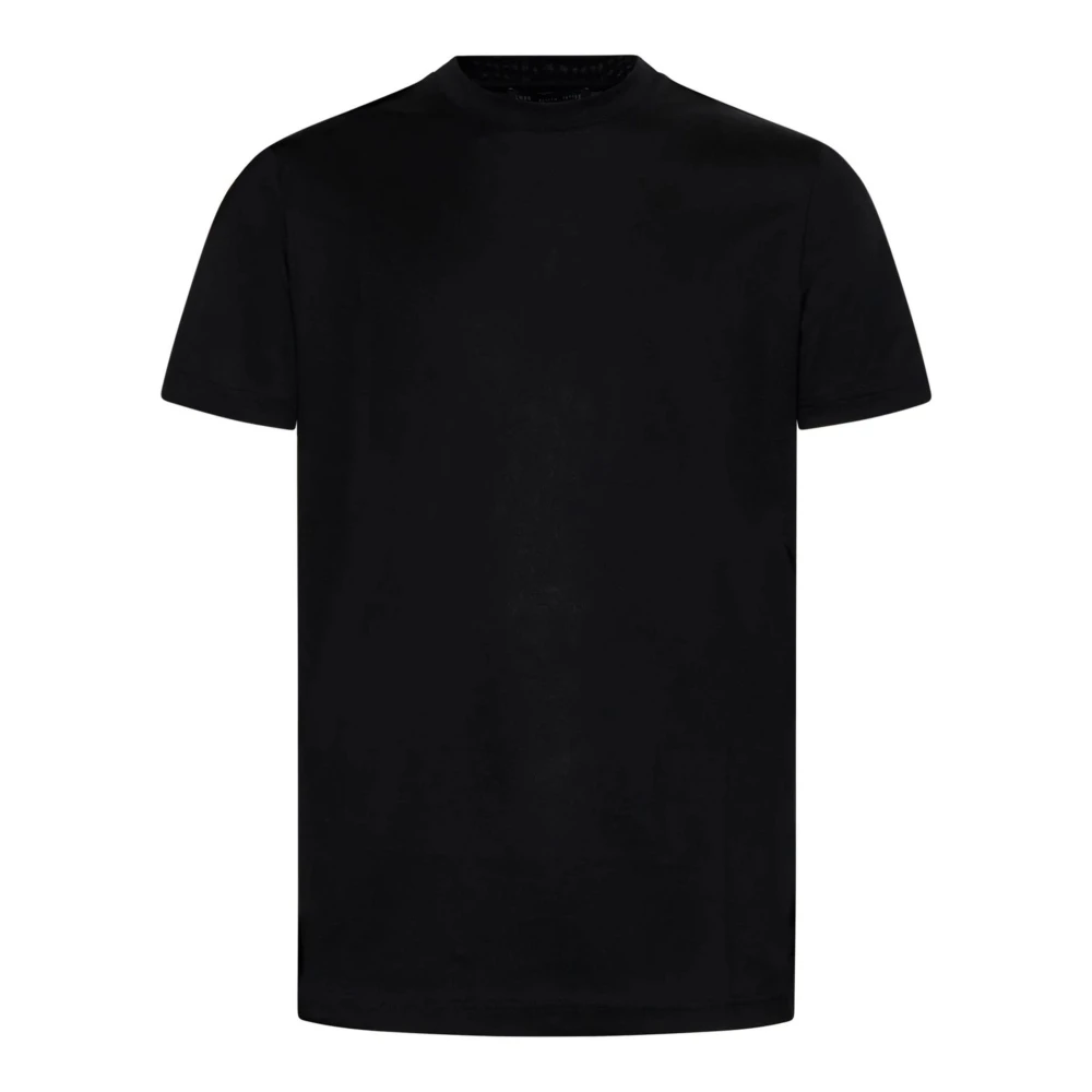 Low Brand Zwarte katoenen T-shirt met ronde hals Black Heren