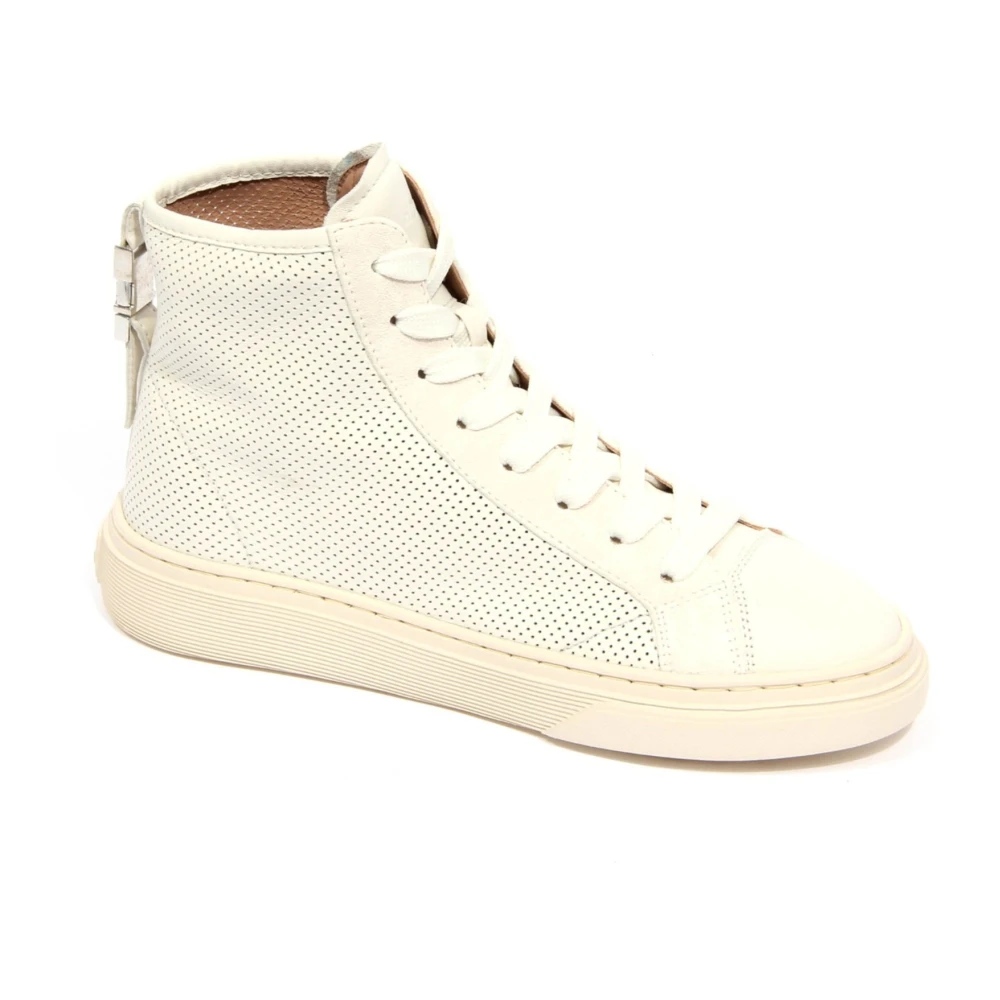Hogan Women's White Sneakers, 2 1/2 Uk, Perforated Yogurt Shoes