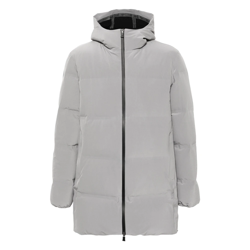 Herno Gewatteerde Hoodie Jacket Gray Heren