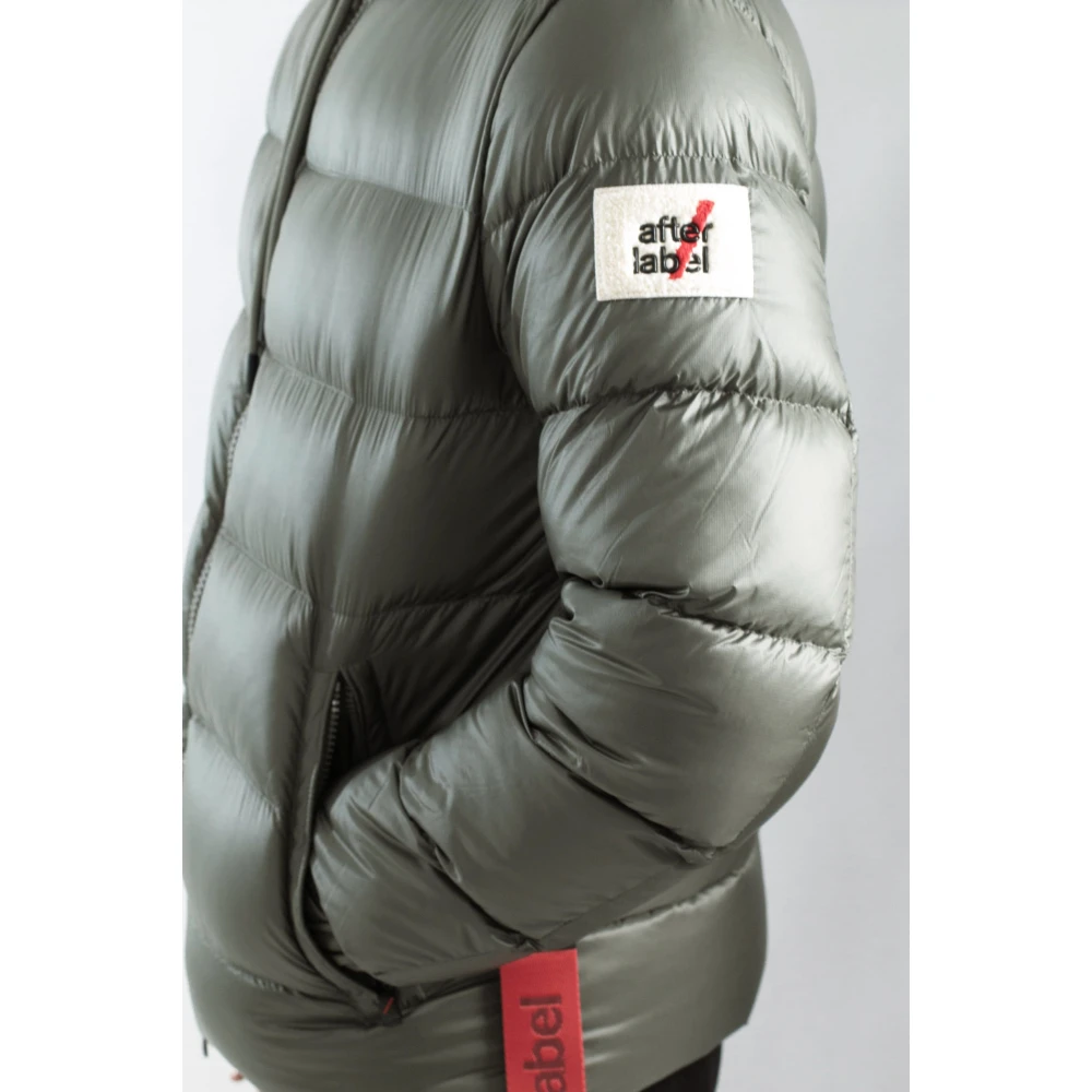 Afterlabel Glanzende Hooded Donsjas Green Heren