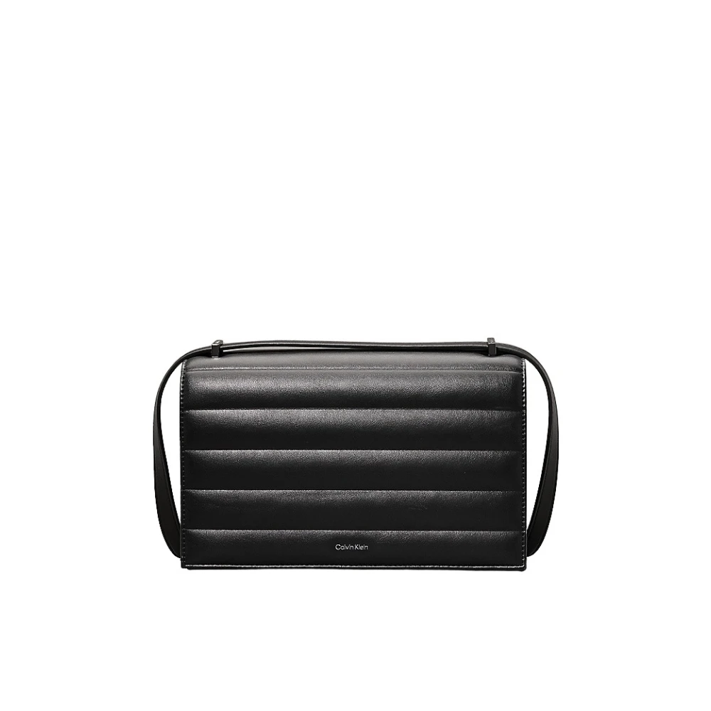 Calvin Klein Women's Black Quilted Shoulder Bag With Logo