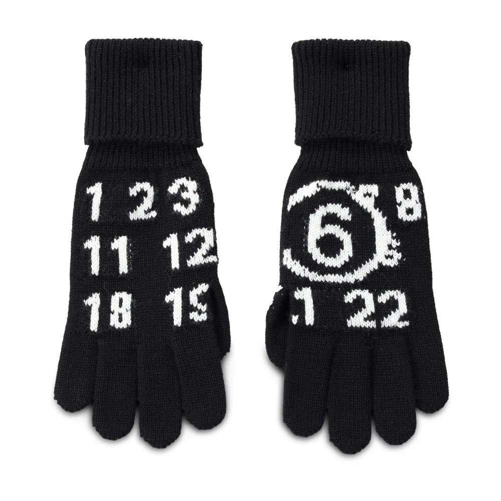 Maison Margiela Logo Handschoenen voor Koude Dagen Black Dames