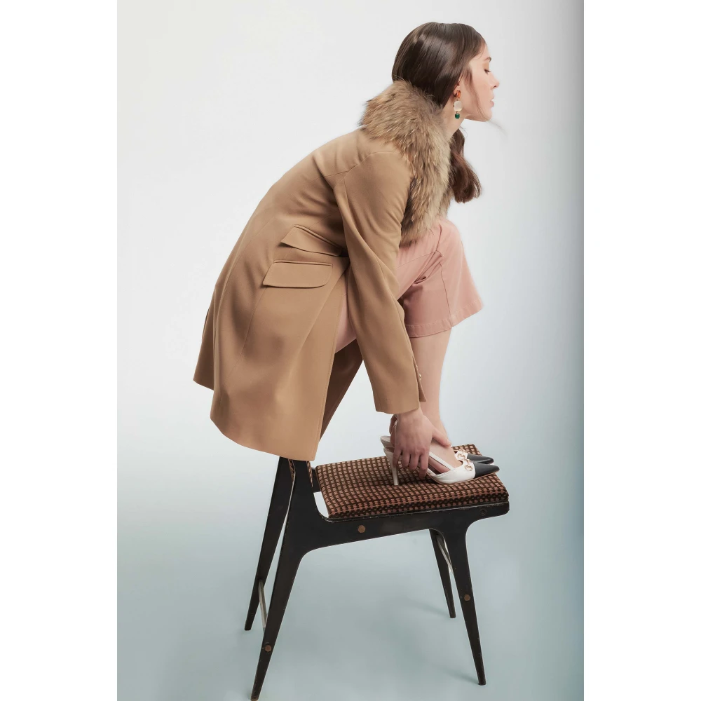 Kocca Bontkraagjas Viscosemixstof Brown Dames