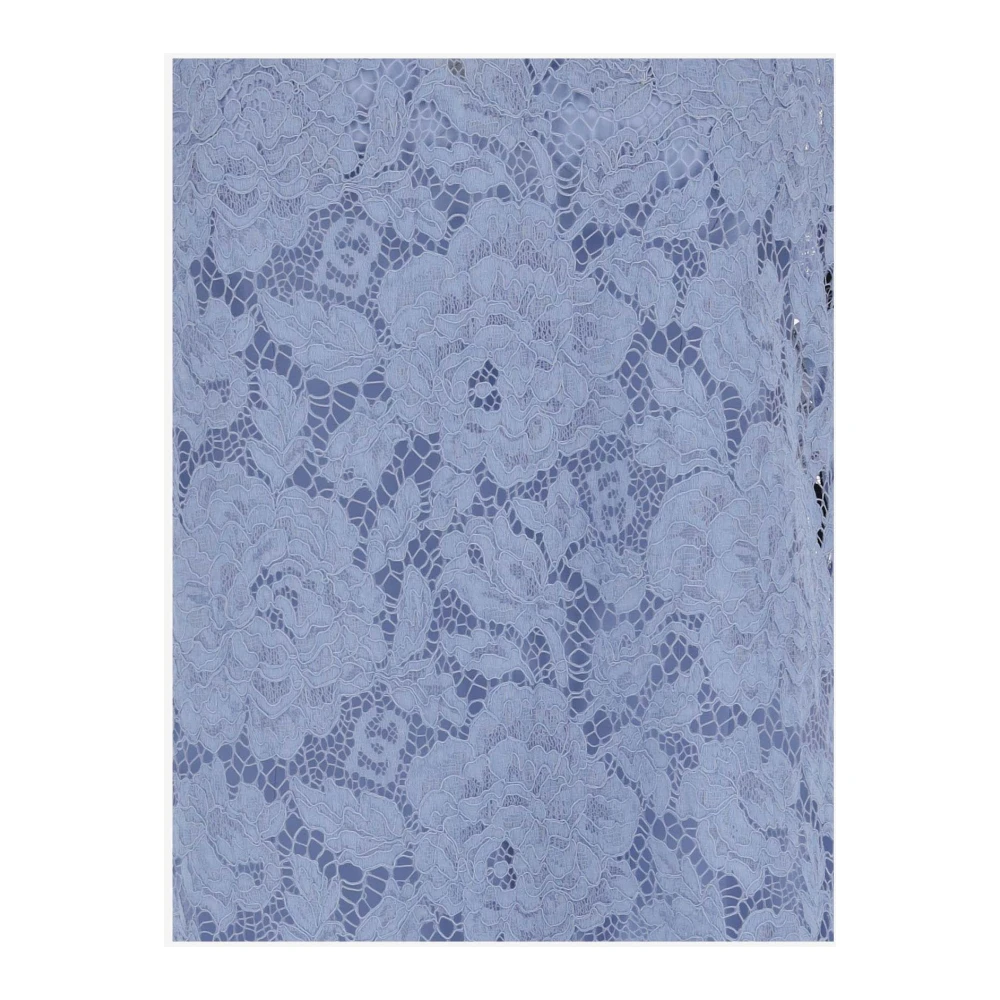Dolce & Gabbana Bloemenkanten Jurk Lichtblauw Blue Dames