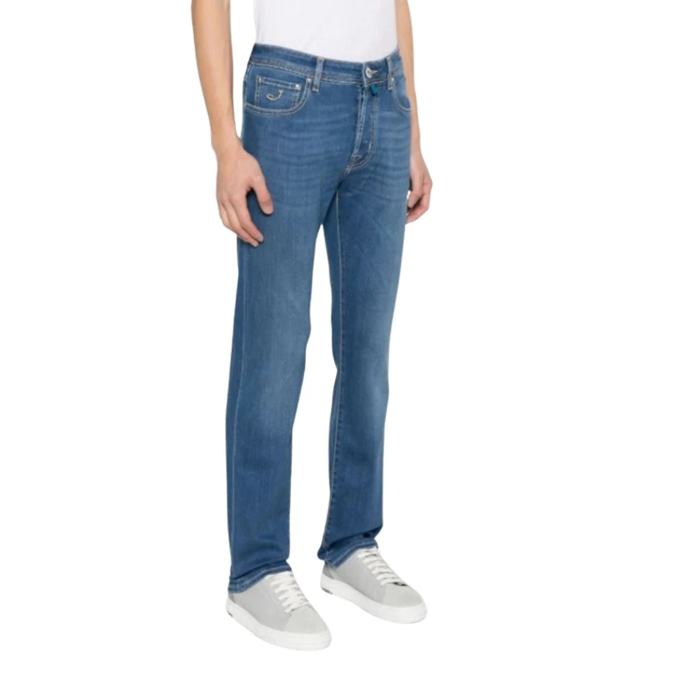 Jacob Cohën Slim Fit Bard Broek met knoopsluiting Blue Heren