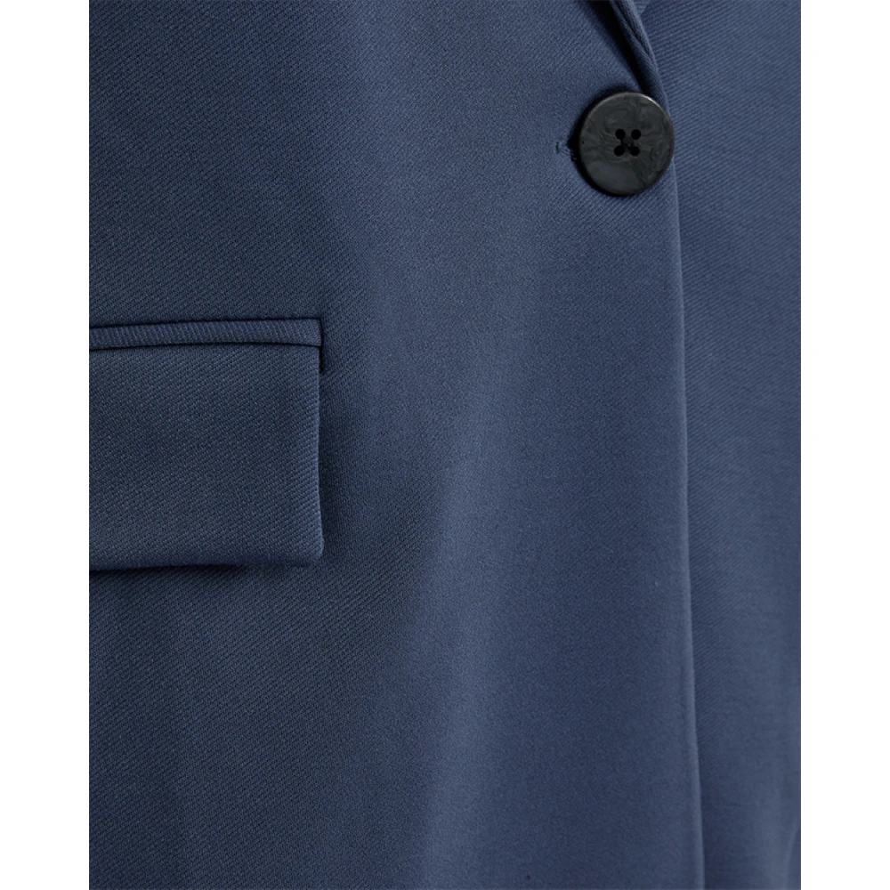 Freequent Indigo Blazer met Brede Revers Blue Dames
