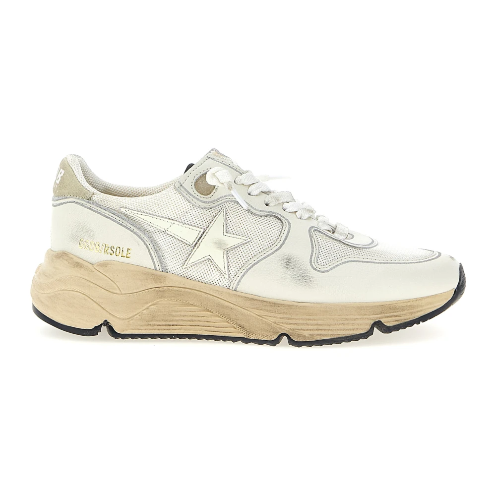 Golden Goose Women's White/Golden Running Sole Sneakers