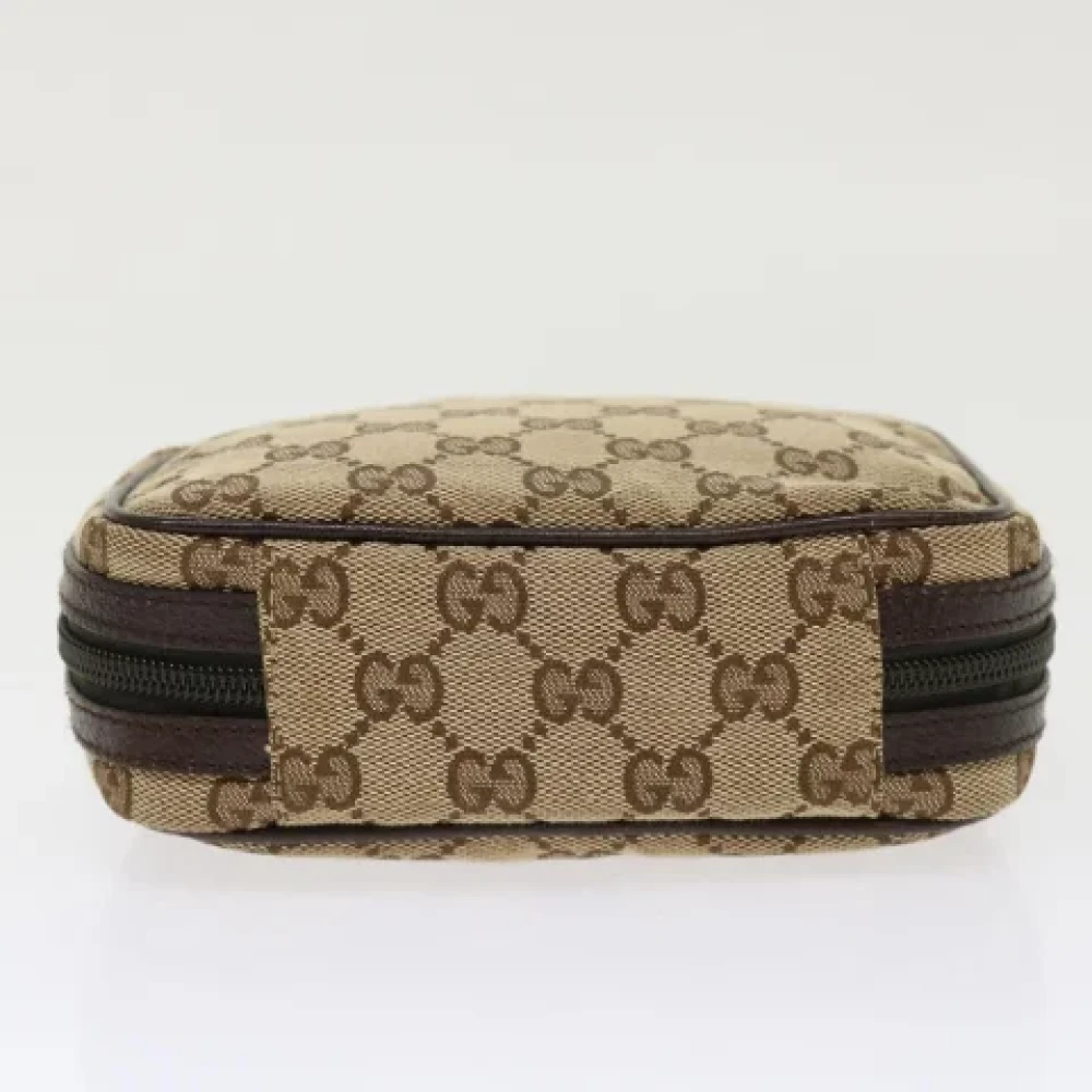 Gucci Vintage Pre-owned Canvas pouches Beige Dames
