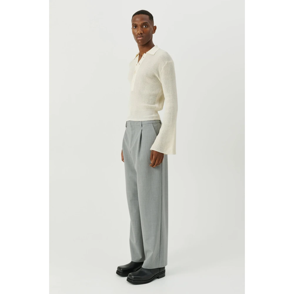 Soulland Doorschijnende Polo Jumper met Wijdvallende Mouwen White Dames