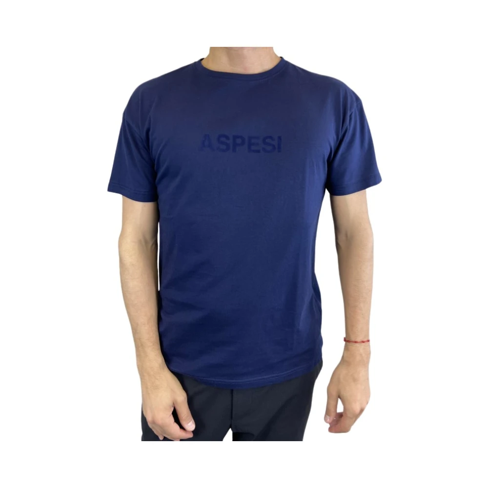 Aspesi Navy Blauw Korte Mouw T-shirt Blue Heren