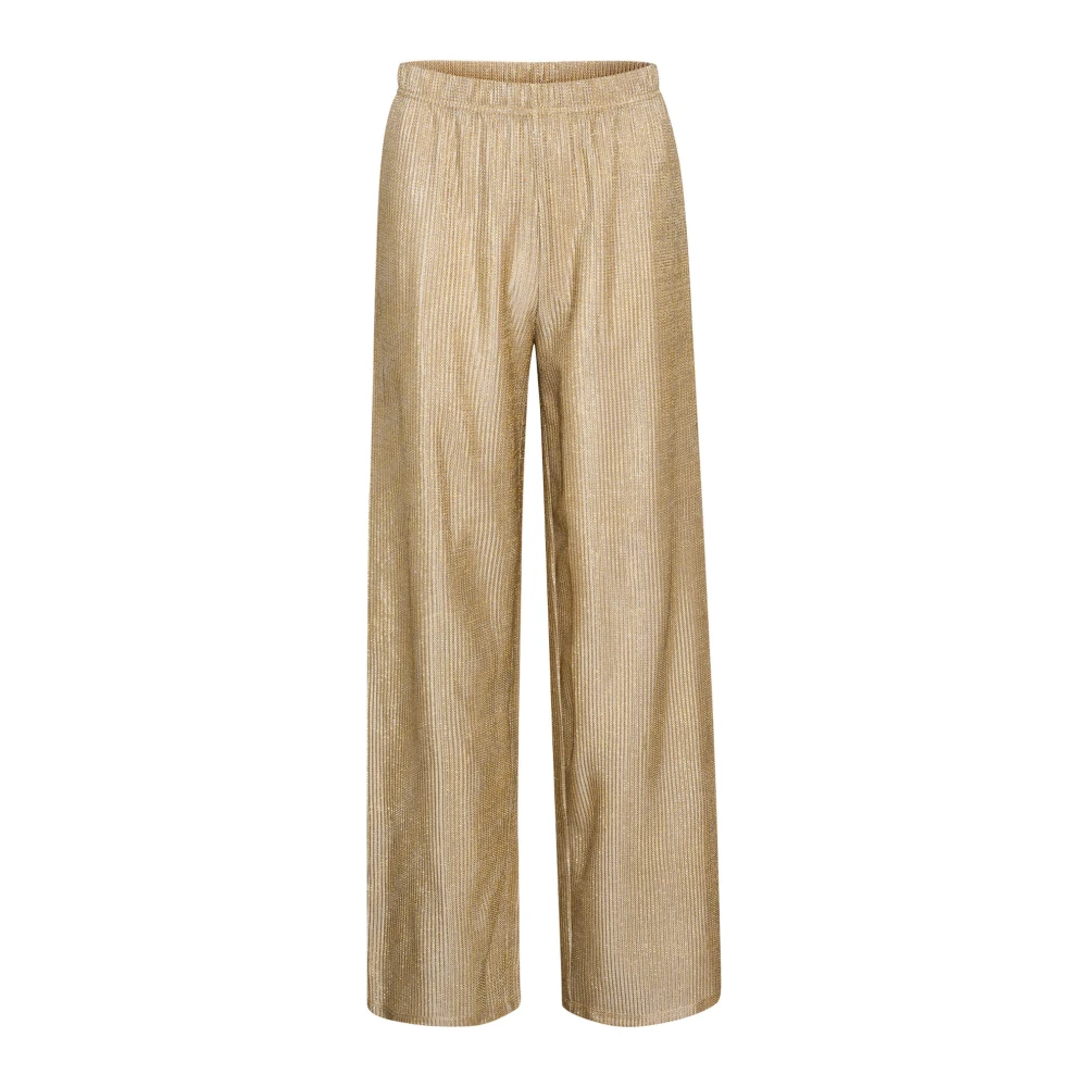 Saint Tropez Metallic Wijde Pijp Broek Goud Yellow Dames