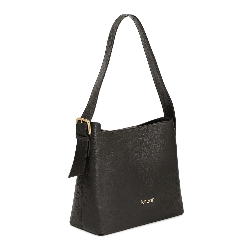 Kazar Zwarte Leren Minimalistische Stijl Arm Tas Black Dames