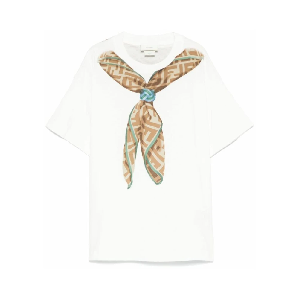 Fendi Barn Jersey T-shirt Gesso White, Unisex