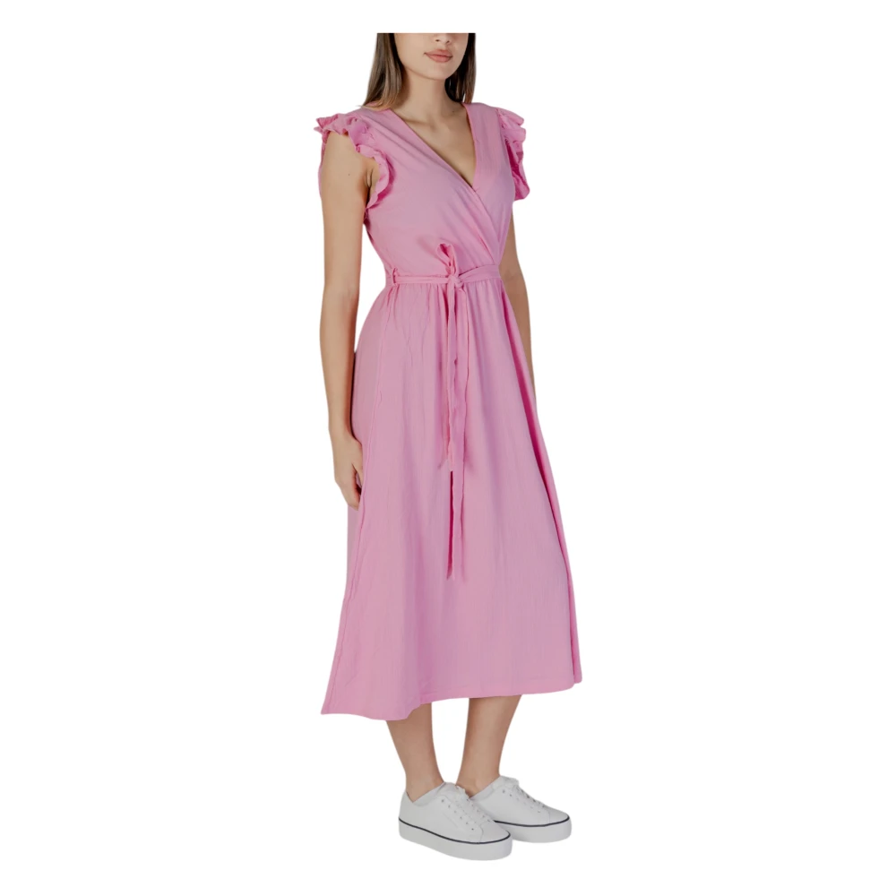 b.Young Lente Zomer Dames Katoenen Jurken Collectie Pink Dames