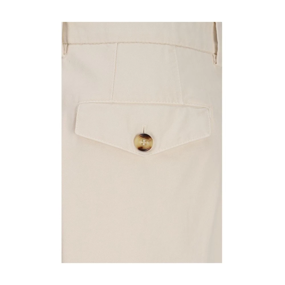 BRUNELLO CUCINELLI Casual Geplooide Katoenen Broek White Heren