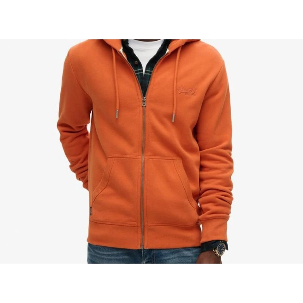 Superdry Ritssluiting Hoodies voor Mannen en Vrouwen Orange Heren