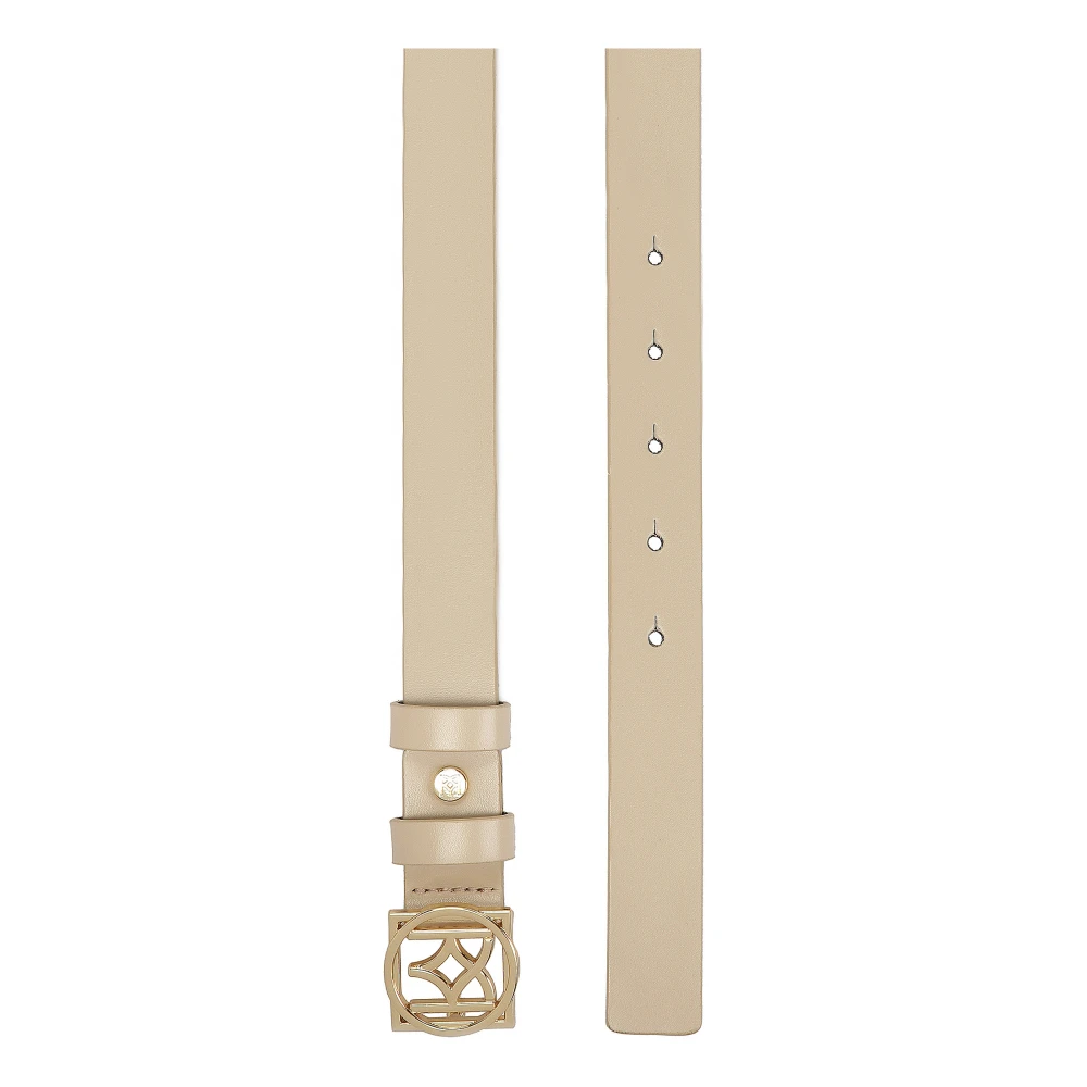 Kazar Heldere leren riem met een opvallende gesp Beige Dames