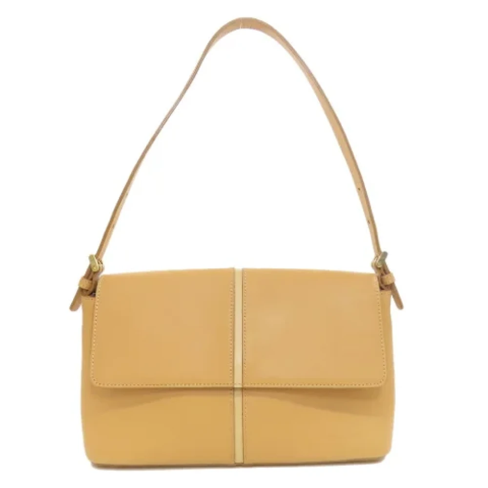 Burberry Vintage Pre-owned Leather shoulder-bags Beige Dames